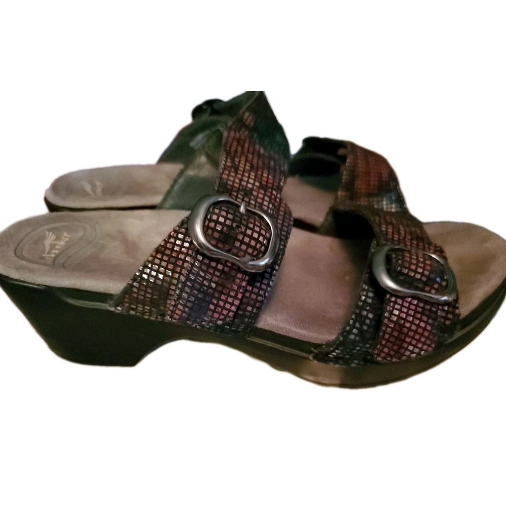 DANSKO Women Strap Sophie‎ 2 Rainbow Mosaic Buckled Sandals Size EU 37 US 6.5/7